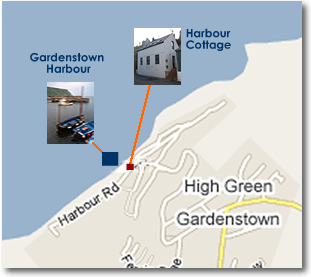 Map of Harbour Cottage - Self catering holiday accommodation in Gardenstown, Aberdeenshire, Scotland 